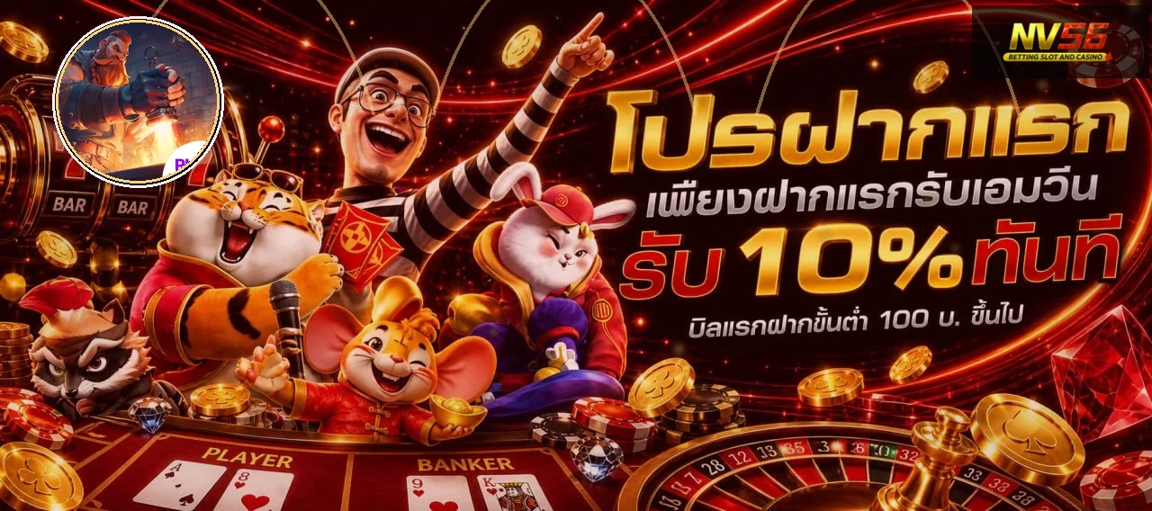 ภาพรวมเกม NV56 โทนแดงดำพร้อมองค์ประกอบ PG Soft